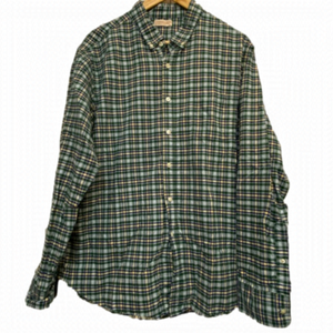 𝅺MEN'S XL button down long sleeve plaid shirt 100% cotton